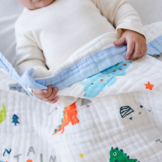 Dinosaur Dreams Muslin Baby Blanket 🦕✨