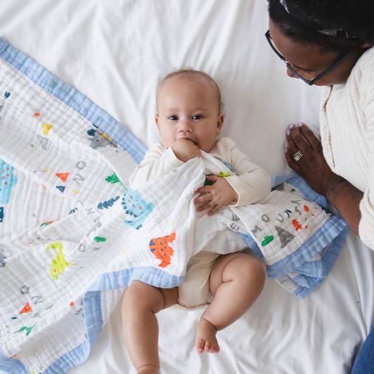 Dinosaur Dreams Muslin Baby Blanket 🦕✨